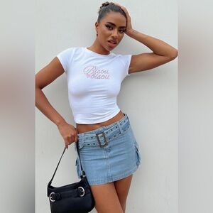 Princess Polly Cargo Mini Skirt Denim